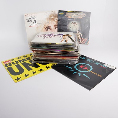 Quantity of Approximately 45 x Vinyl 12 Inch Records Including Madonna, Bee Gees and More