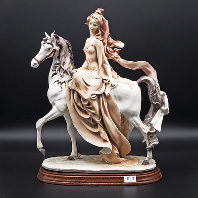 Capodimonte Lady on Horse Figurine Designed by Giuseppe Armani
