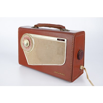 Vintage Radiola Portable Radio in Leather Case