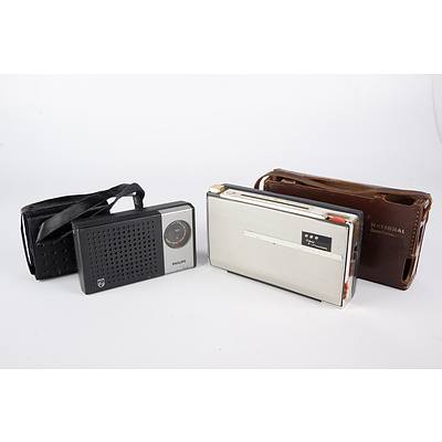 Vintage National Radio and Small Phillips Transistor Radio