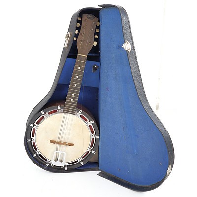 Vintage Cuckoo Eight String Banjo Mandolin and Case