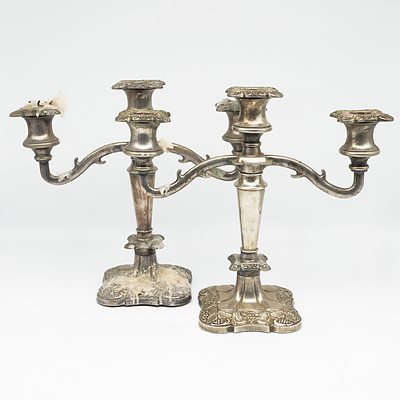 Pair of English Silver Plated Candelabras