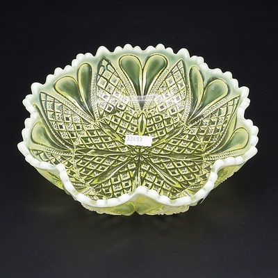 Moulded Uranium Glass Bowl, Early 20th Century