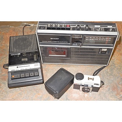 Vintage Instamatic Camera and Two Vintage Cassette Players
