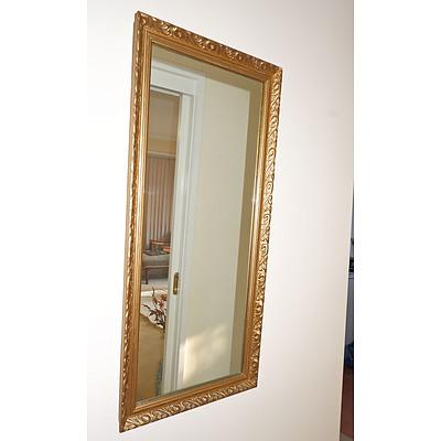 Antique Painted Wood and Moulded Gesso Framed Mirror