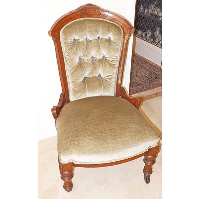 Late Victorian Walnut Salon Chair