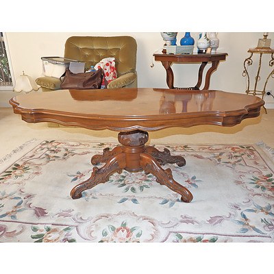 Antique Style Marquetry Inlaid Coffee Table, Circa 1970s