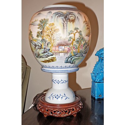 Chinese Republic Period Eggshell Porcelain Lamp