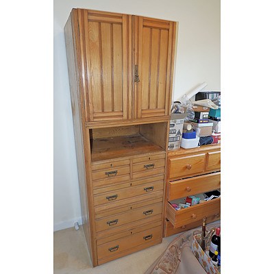 Antique English Oak Cabinet