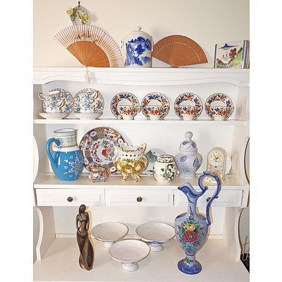 Three Shelves of Various Ceramics as Shown, Including Crown Tweelery, Masons etc