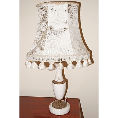 Alabaster and Brass Table Lamp