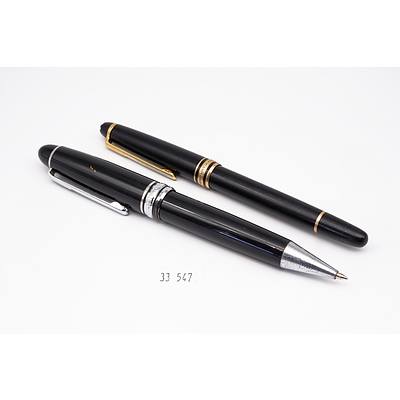 Two Genuine Montblanc Meisterstuck Ballpoint Pens