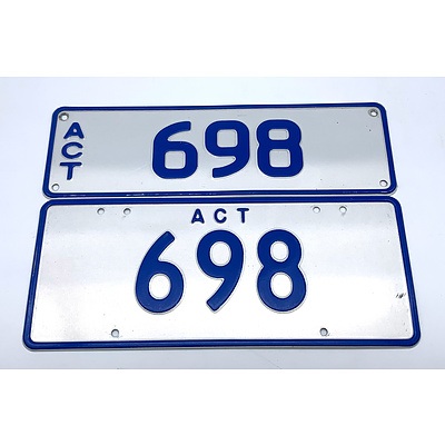 ACT Number Plate 698