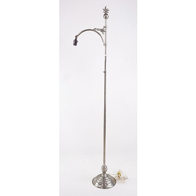 Nickel Plated Adjustable Height Floor Lamp, Early 20th Century