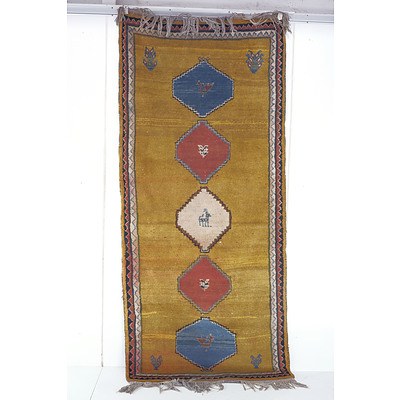 Persian Gabbeh Hand Knotted Wool Pile Rug with Animal Motifs