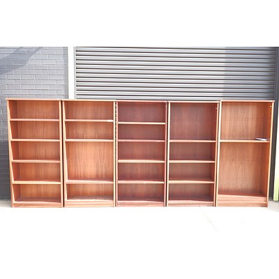 Five Timber Veneer Bookshelves (5)