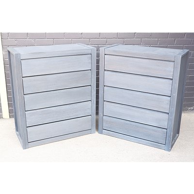 Pair of Grey Melamine Storage Drawers (2)