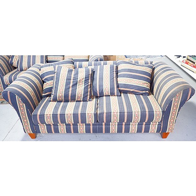 Pair of Contemporary Fabric Upholstered Sofa's