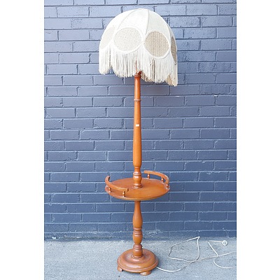 Retro Timber Lamp with Table and Shade