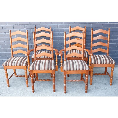 Set of Six Antique Style Dining Chairs Including Two Carvers