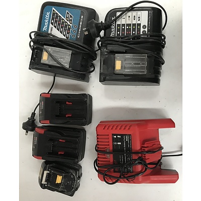 Assorted Batteries and Chargers