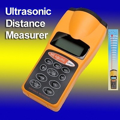Contractor-grade Ultrasonic Distance Measure with Laser Pointer - Brand New