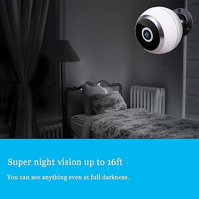 360-Degree HD Wireless IP Camera with Motion Detection Night Vision App Support and SD Card Recording - Brand New