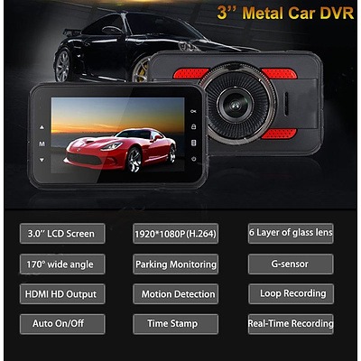 3" HD 1080P Car Dashboard Camera, Motion Detection, Night vision, G-sensor