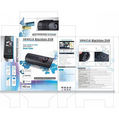 Dual Lens Car DVR with GPS Module & 3D G-Sensor - RRP $299 - Brand New