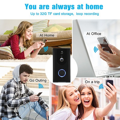 2.4GHz Wi-Fi Wireless Smart Video Doorbell, HD Security Camera, Real-time Video & Two-way talking, Night Vision, Motion Detection, APP iOS & Android