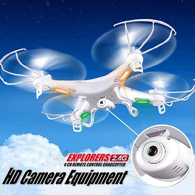 6 Axis Gyro Drone Chopper with H.D Camera 2.4GHz 4 CH Remote Control - Brand New