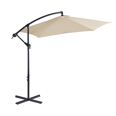Milano Outdoor 3M Beige Cantilever Umbrella with bonus full length protective cover - RRP: $399