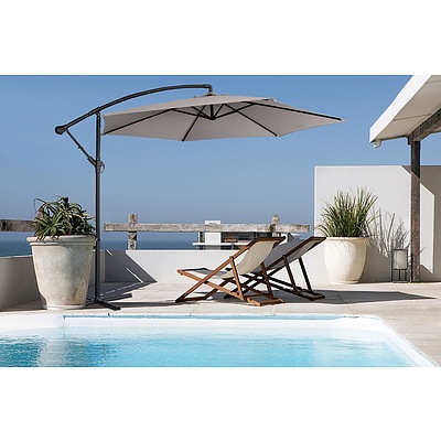 Milano Outdoor 3M Beige Cantilever Umbrella with bonus full length protective cover - RRP $399 - Brand New