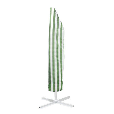 Outdoor Umbrella - Green and White Stripe - RRP: $449