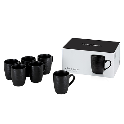 Milano Decor 6 Pcs Mug Set  -Black