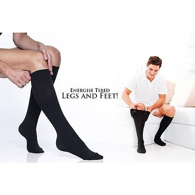 2 Pairs of White Regular Anti-Fatigue Compression Miracle Socks - RRP $59.95 - Brand New