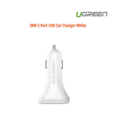 UGreen 29W 3 Port USB Car Charger White ACBUGN40285 - with Warranty