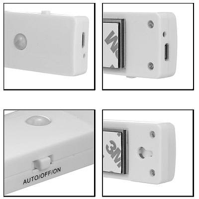 EL608 Rechargeable Infrared Motion Sensor Wall LED Night Light Torch (Warm White) - with Warranty