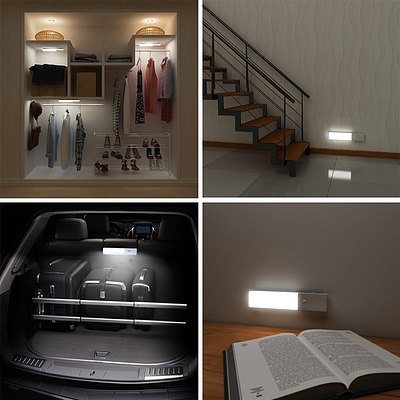 EL608 Rechargeable Infrared Motion Sensor Wall LED Night Light Torch (Warm White) - with Warranty