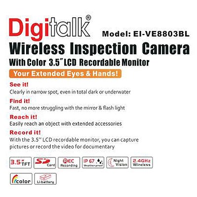 Wireless Inspection Video Camera - with Warranty
