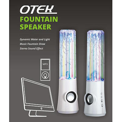 Water Dancing Speakers 2x USB Powered LED Water Fountain PC iPhone iPod (White) - with Warranty