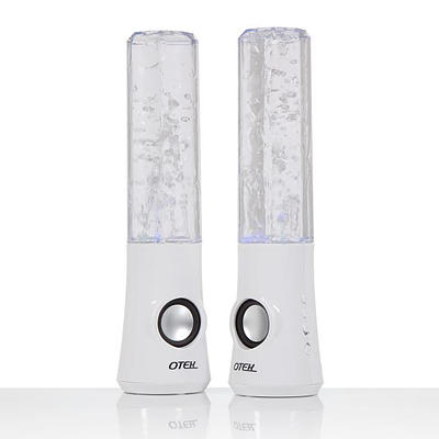 Water Dancing Speakers 2x USB Powered LED Water Fountain PC iPhone iPod (White) - with Warranty