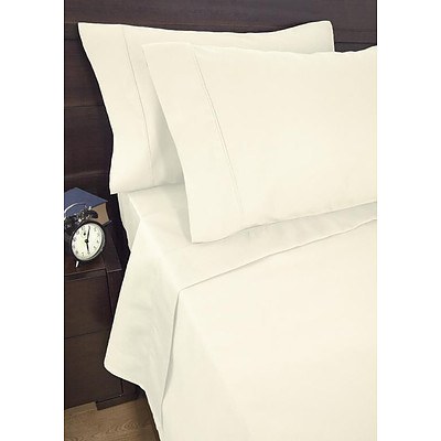 Ardor 1900 Thread Count Cotton Rich Sheet Set Ivory King - RRP: $340 - Brand New