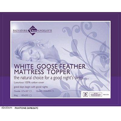 Double Mattress Topper - 100% Goose Feather - RRP $114.95 - Brand New
