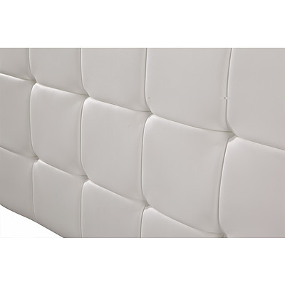 PU Leather Queen Bed Deluxe Headboard Bedhead - White - RRP $279.95 - Brand New