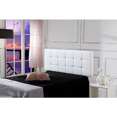 PU Leather Queen Bed Deluxe Headboard Bedhead - White - RRP $279.95 - Brand New