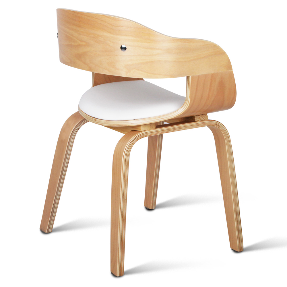 Wooden Dining Chair With Padded Seat White Free