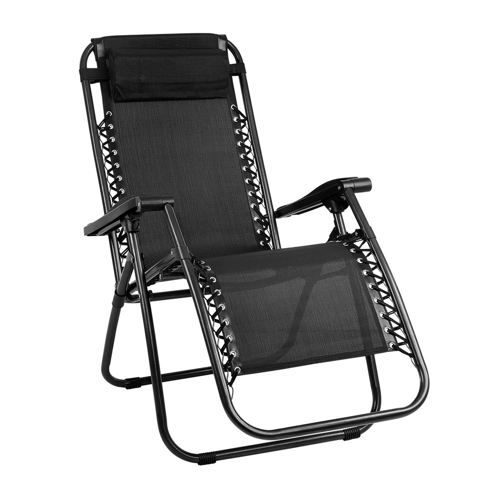 Outdoor Portable Zero Gravity Reclining Chair Black Free Shipping