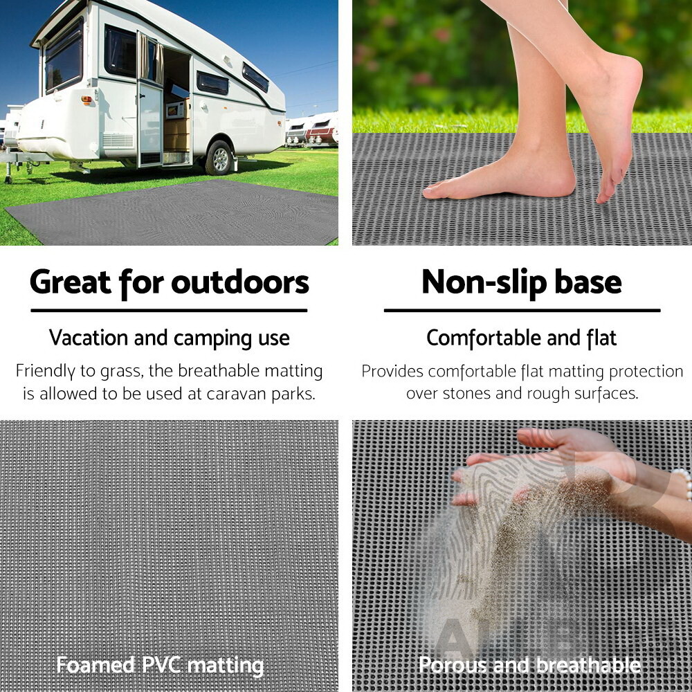 Non Slip 600gsm PVC Outdoor Camping Mat For Caravan Park Anti Alip