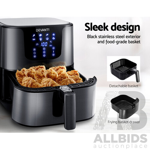 Air Fryer 7L LCD Fryers Oven Airfryer Kitchen Healthy Cooker Stainless Steel - Brand New - Free Shipping